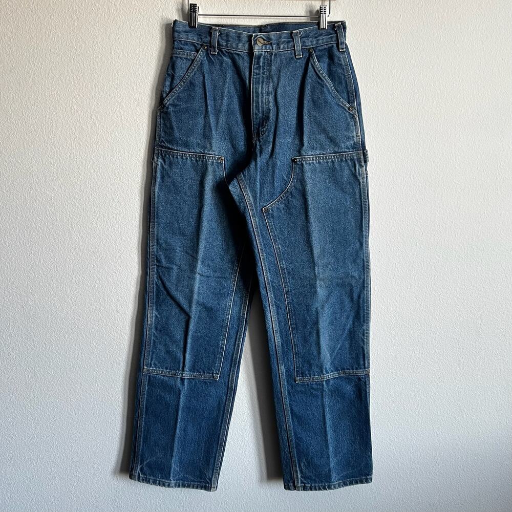 Carhartt B73 DST blue denim double knee work wear carpenter pants